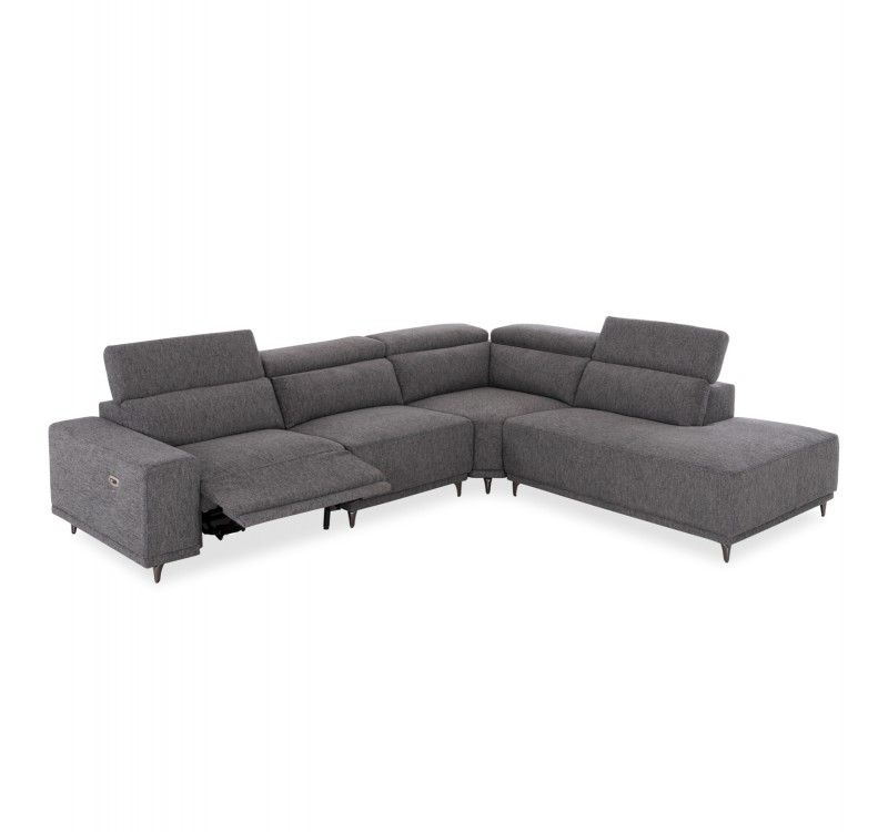 ΚΑΝΑΠΕΣ ΔΕΞΙΑ ΓΩΝΙΑ 5Θ ΜΕ RECLINE LUNARIS HM3316.01R ΓΚΡΙ ΥΦΑΣΜΑ 307x267x94Yεκ
