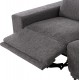 ΚΑΝΑΠΕΣ ΔΕΞΙΑ ΓΩΝΙΑ 5Θ ΜΕ RECLINE LUNARIS HM3316.01R ΓΚΡΙ ΥΦΑΣΜΑ 307x267x94Yεκ
