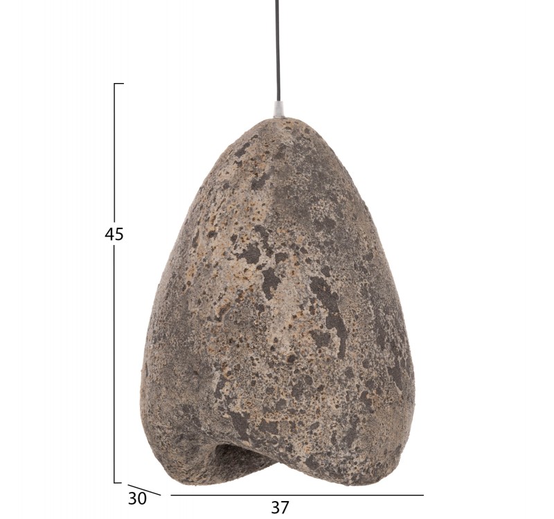 ΦΩΤΙΣΤΙΚΟ ΟΡΟΦΗΣ ΜΕ ΟΨΗ ΠΕΤΡΑΣ STONER (S) HM4417.04 ΓΚΡΙ--37x30x45Υεκ.