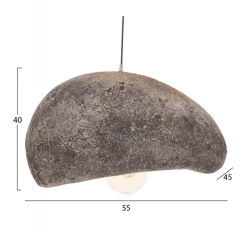 ΦΩΤΙΣΤΙΚΟ ΟΡΟΦΗΣ ΜΕ ΟΨΗ ΠΕΤΡΑΣ STONER (M) HM4418.04 ΓΚΡΙ--55x45x40Υεκ.