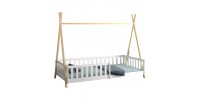 ΚΡΕΒΑΤΙ ΠΑΙΔΙΚΟ ΜΕ ΚΑΓΚΕΛΑ MUNK HM739.03 τ.MONTESSORI ΠΕΥΚΟ ΦΥΣΙΚΟ-ΛΕΥΚΟ--190x90εκ