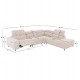 ΚΑΝΑΠΕΣ ΔΕΞΙΑ ΓΩΝΙΑ 5Θ ΜΕ RECLINE LUNARIS HM3316.02R ΕΚΡΟΥ ΥΦΑΣΜΑ 307x267x94Yεκ