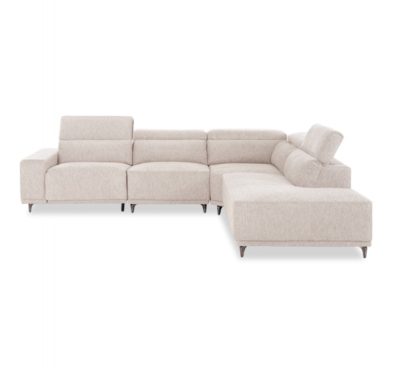 ΚΑΝΑΠΕΣ ΔΕΞΙΑ ΓΩΝΙΑ 5Θ ΜΕ RECLINE LUNARIS HM3316.02R ΕΚΡΟΥ ΥΦΑΣΜΑ 307x267x94Yεκ