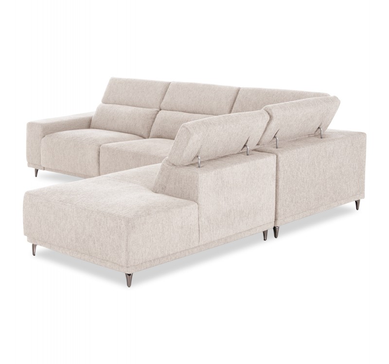 ΚΑΝΑΠΕΣ ΔΕΞΙΑ ΓΩΝΙΑ 5Θ ΜΕ RECLINE LUNARIS HM3316.02R ΕΚΡΟΥ ΥΦΑΣΜΑ 307x267x94Yεκ