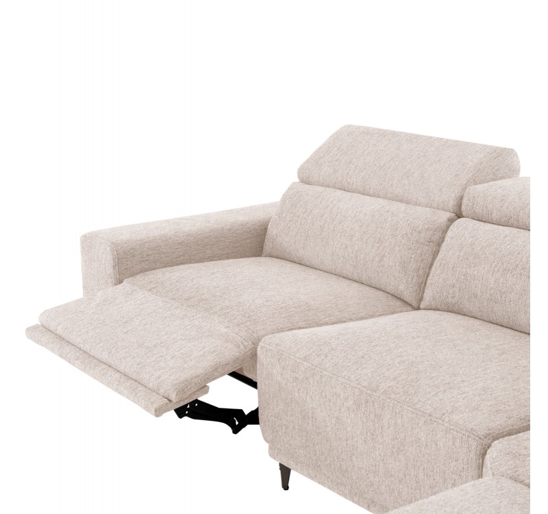 ΚΑΝΑΠΕΣ ΔΕΞΙΑ ΓΩΝΙΑ 5Θ ΜΕ RECLINE LUNARIS HM3316.02R ΕΚΡΟΥ ΥΦΑΣΜΑ 307x267x94Yεκ