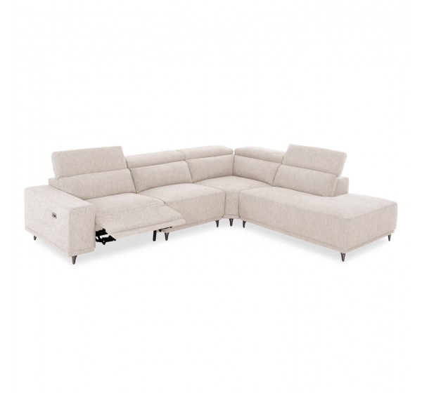 ΚΑΝΑΠΕΣ ΔΕΞΙΑ ΓΩΝΙΑ 5Θ ΜΕ RECLINE LUNARIS HM3316.02R ΕΚΡΟΥ ΥΦΑΣΜΑ 307x267x94Yεκ