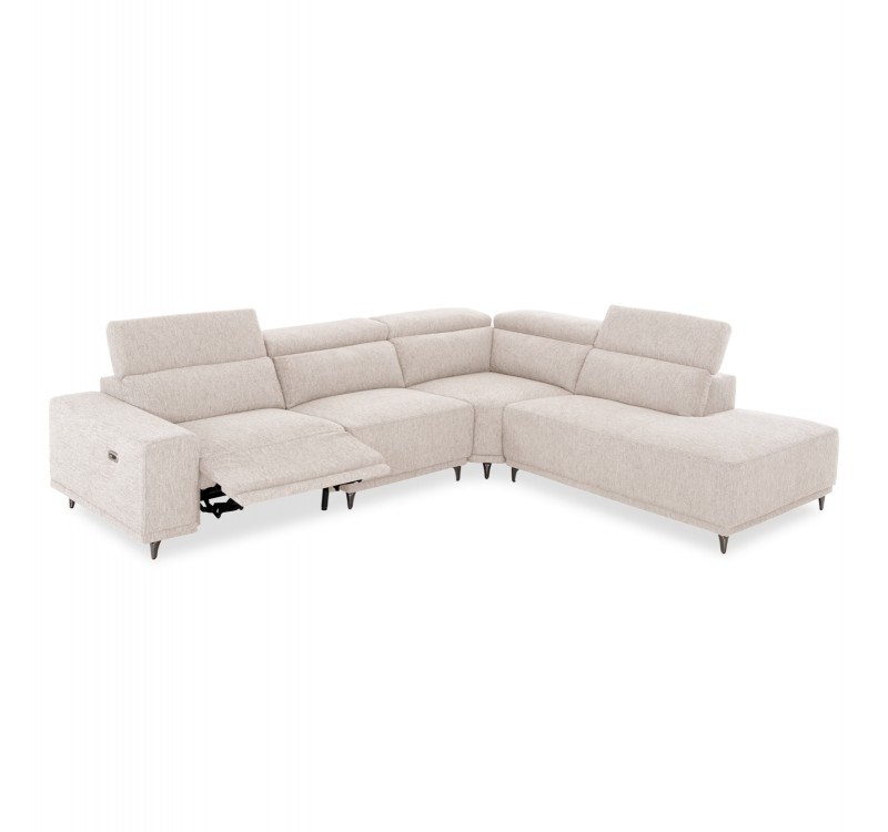 ΚΑΝΑΠΕΣ ΔΕΞΙΑ ΓΩΝΙΑ 5Θ ΜΕ RECLINE LUNARIS HM3316.02R ΕΚΡΟΥ ΥΦΑΣΜΑ 307x267x94Yεκ