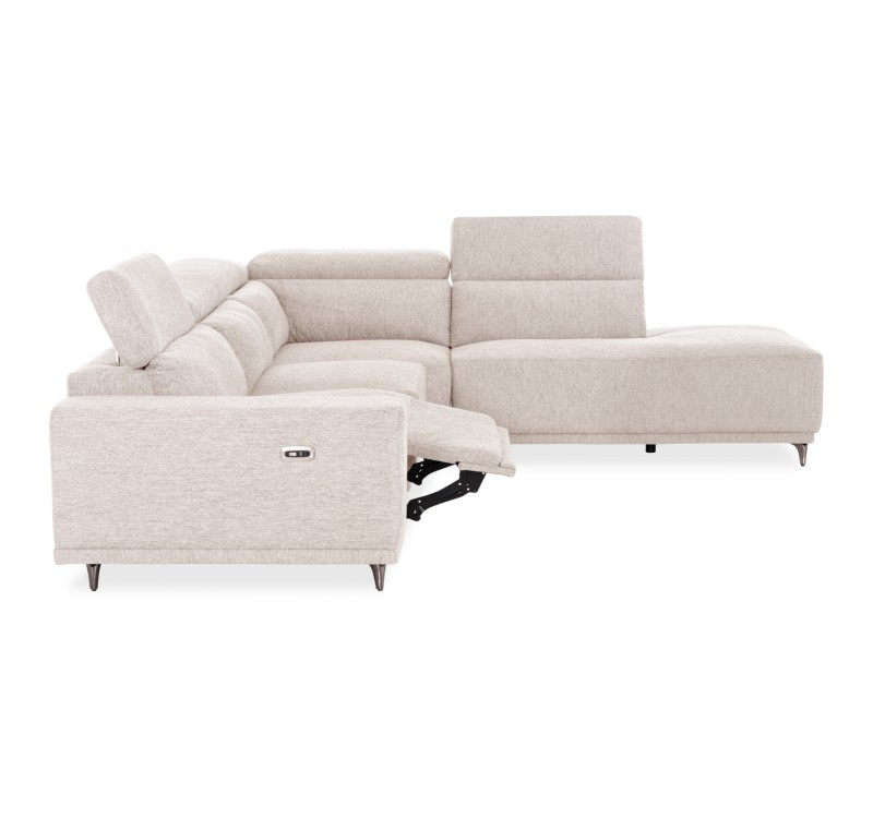 ΚΑΝΑΠΕΣ ΑΡΙΣΤΕΡΗ ΓΩΝΙΑ 5Θ ΜΕ RECLINE LUNARIS HM3316.02L ΕΚΡΟΥ ΥΦΑΣΜΑ 307x267x94Yεκ