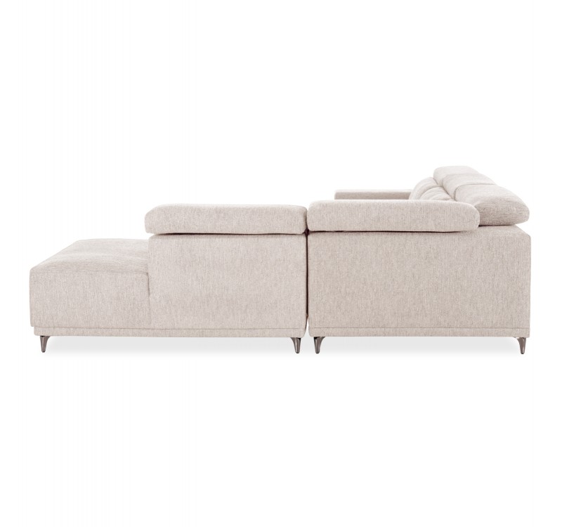 ΚΑΝΑΠΕΣ ΑΡΙΣΤΕΡΗ ΓΩΝΙΑ 5Θ ΜΕ RECLINE LUNARIS HM3316.02L ΕΚΡΟΥ ΥΦΑΣΜΑ 307x267x94Yεκ