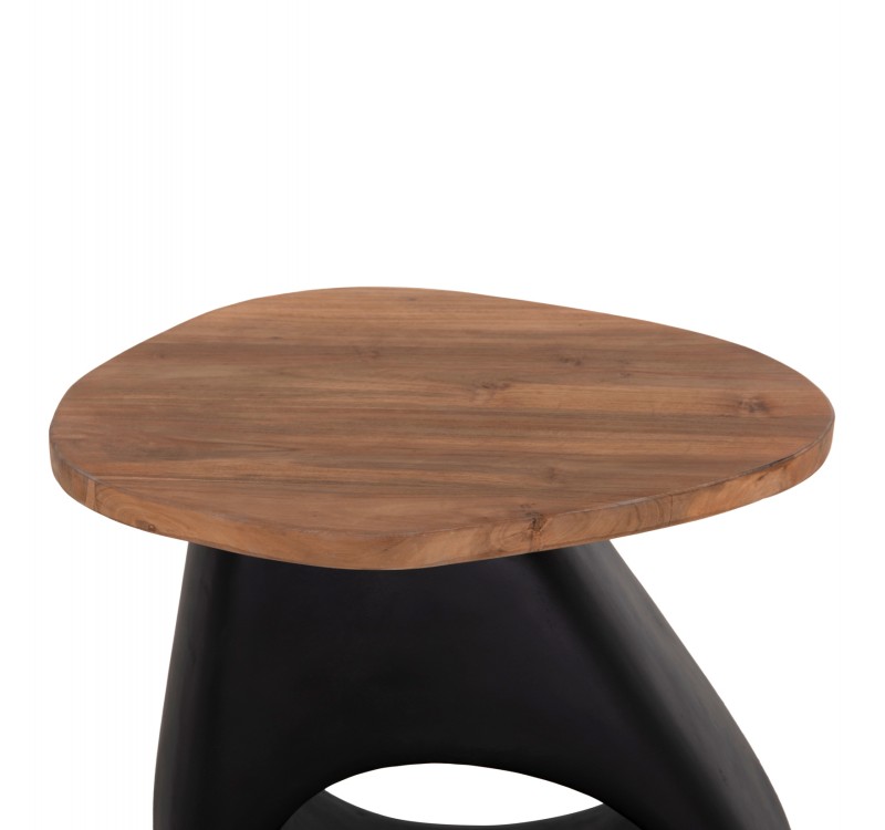 ΒΟΗΘΗΤΙΚΟ ΤΡΑΠΕΖΙ AIDA HM4692.01 FIBER CEMENT ΜΑΥΡΟ--ΞΥΛΟ TEAK TOP 47x60x59Υεκ
