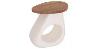 ΒΟΗΘΗΤΙΚΟ ΤΡΑΠΕΖΙ AIDA HM4692.02 FIBER CEMENT ΛΕΥΚΟ--ΞΥΛΟ TEAK TOP 47x60x59Υεκ