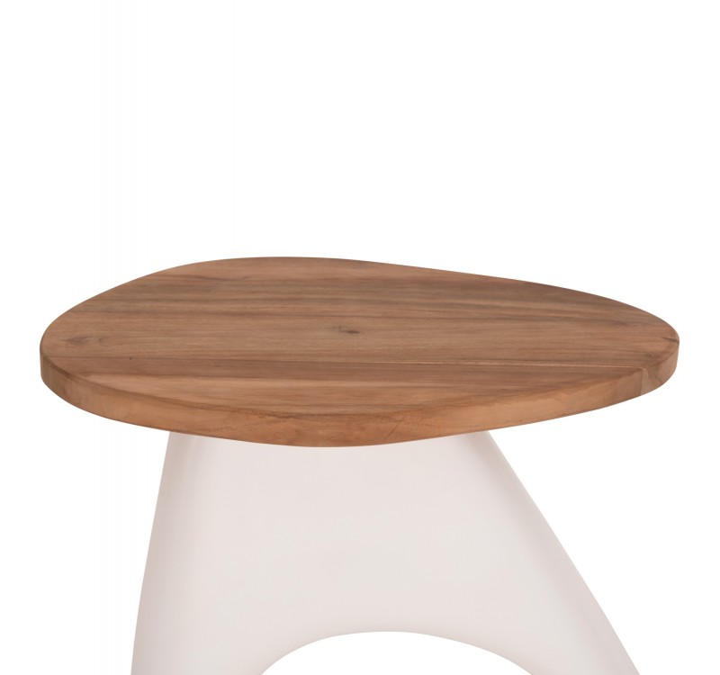ΒΟΗΘΗΤΙΚΟ ΤΡΑΠΕΖΙ AIDA HM4692.02 FIBER CEMENT ΛΕΥΚΟ--ΞΥΛΟ TEAK TOP 47x60x59Υεκ