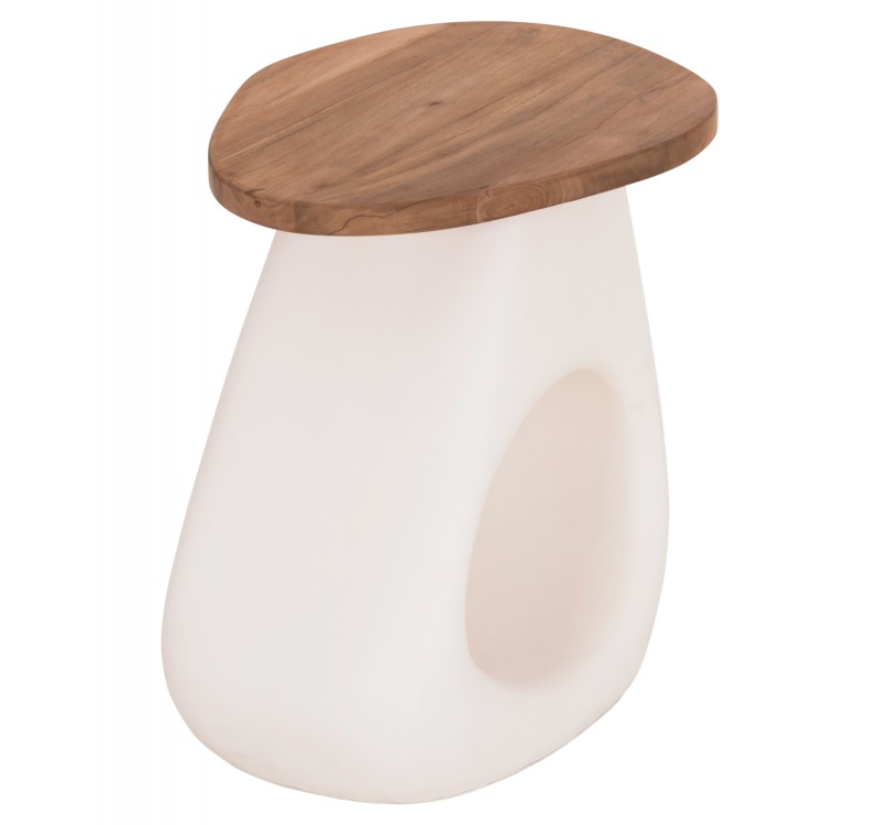 ΒΟΗΘΗΤΙΚΟ ΤΡΑΠΕΖΙ AIDA HM4692.02 FIBER CEMENT ΛΕΥΚΟ--ΞΥΛΟ TEAK TOP 47x60x59Υεκ