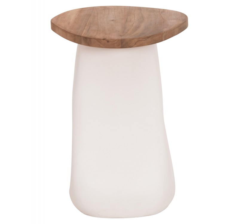 ΒΟΗΘΗΤΙΚΟ ΤΡΑΠΕΖΙ AIDA HM4692.02 FIBER CEMENT ΛΕΥΚΟ--ΞΥΛΟ TEAK TOP 47x60x59Υεκ