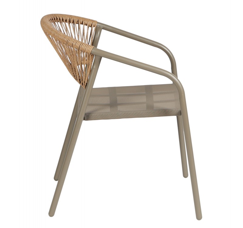 ΠΟΛΥΘΡΟΝΑ HOMAN HM6430.04 ΣΑΜΠΑΝΙ ΜΕΤΑΛΛΟ & TEXTILENE--ΜΠΕΖ P.E.RATTAN 53x58x75Υεκ