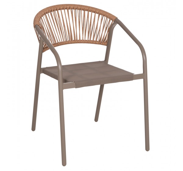 ΠΟΛΥΘΡΟΝΑ HOMAN HM6430.04 ΣΑΜΠΑΝΙ ΜΕΤΑΛΛΟ & TEXTILENE--ΜΠΕΖ P.E.RATTAN 53x58x75Υεκ