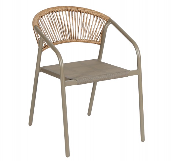 ΠΟΛΥΘΡΟΝΑ HOMAN HM6430.04 ΣΑΜΠΑΝΙ ΜΕΤΑΛΛΟ & TEXTILENE--ΜΠΕΖ P.E.RATTAN 53x58x75Υεκ