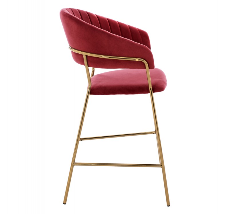 ΣΚΑΜΠΟ ΜΕΣ.ΥΨΟΥΣ THEODORE HM8734.06 ΒΕΛΟΥΔΟ ΚΟΚΚΙΝΟ--ΕΠΙΧΡΥΣΟΣ ΣΚΕΛΕΤΟΣ 60x55x100Yεκ