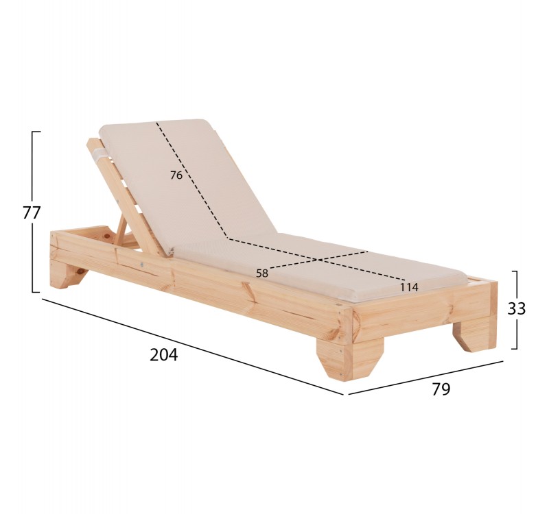 ΞΑΠΛΩΣΤΡΑ ΜΕ ΜΑΞΙΛΑΡΙ ΚΟΡΙΝΟΣ HM10775.60T ΞΥΛΟ ΠΕΥΚΟΥ--TEXTILENE ΜΠΕΖ 79x204x77Υεκ