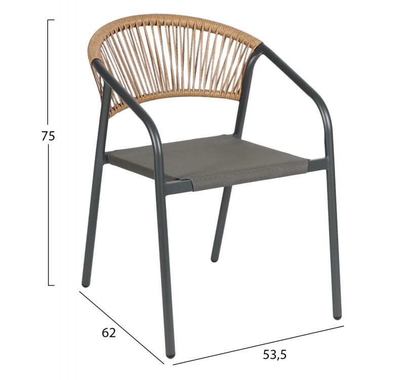 ΣΕΤ ΤΡΑΠΕΖΑΡΙΑΣ 5ΤΜΧ ADAM HM10727.01 ΚΑΡΕΚΛΕΣ ΜΕΤΑΛΛΙΚΕΣ & ΤΡΑΠΕΖΙ 110x60εκ ΓΚΡΙ