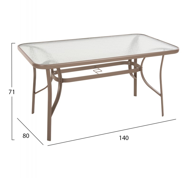 ΣΕΤ ΤΡΑΠΕΖΑΡΙΑΣ 5ΤΜΧ BRUNO HM10727.04 ΚΑΡΕΚΛΕΣ ΜΕΤΑΛΛΙΚΕΣ & ΤΡΑΠΕΖΙ 140x80εκ ΣΑΜΠΑΝΙ