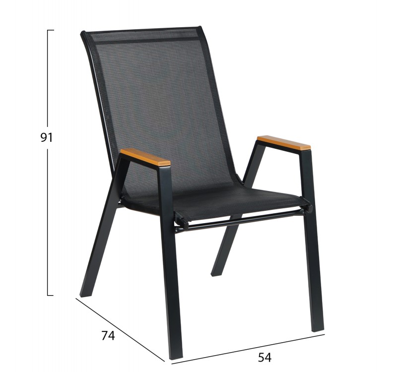 ΠΟΛΥΘΡΟΝΑ ΕΞ.ΧΩΡΟΥ LEONE HM6429.03 ΜΕΤΑΛΛΙΚΗ ΜΑΥΡΗ--TEXTILENE ΜΑΥΡΟ 54x74x91Υεκ