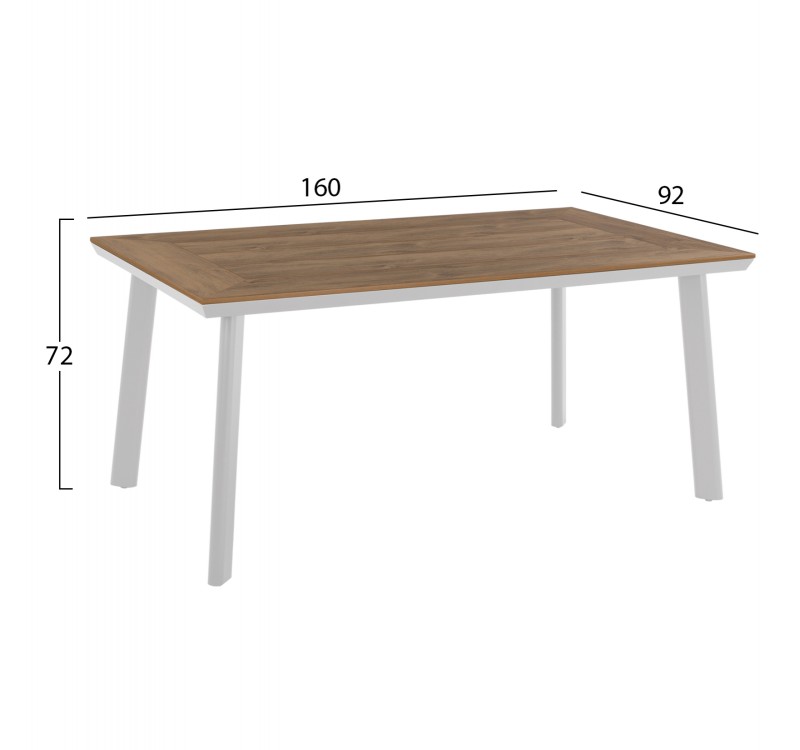 ΣΕΤ ΤΡΑΠΕΖΑΡΙΑΣ TABER HM10737.01 ΤΡΑΠΕΖΙ & 6 ΠΟΛΥΘΡΟΝΕΣ-ΑΛΟΥΜΙΝΙΟ & POLYWOOD-ΛΕΥΚΟ