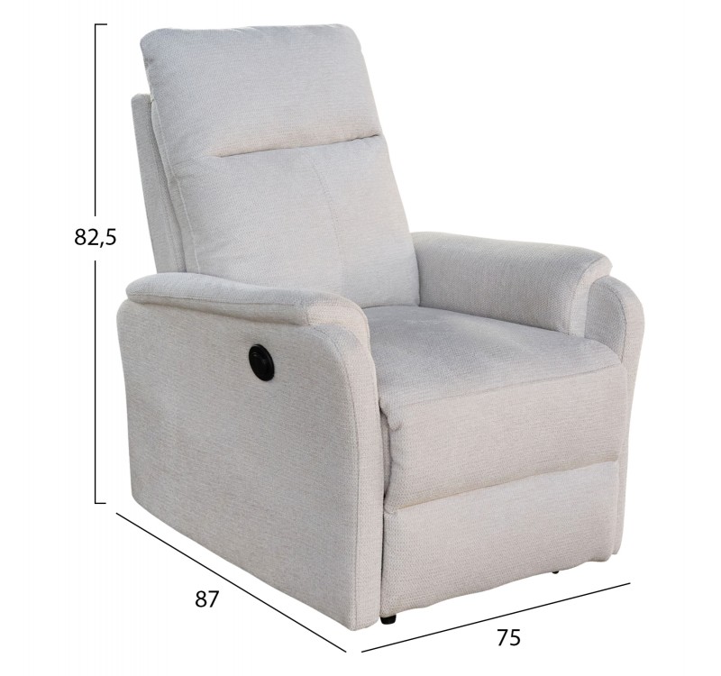 ΣΕΤ ΚΑΝΑΠΕΣ-ΠΟΛΥΘΡΟΝΑ RELAX SYNTHIA HM10735.01 ΜΠΕΖ ΥΦΑΣΜΑ-ΗΛΕΚΤΡΙΚΗ ΑΝΑΚΛΙΣΗ [L]
