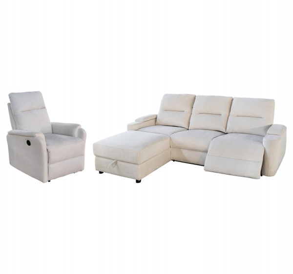 ΣΕΤ ΚΑΝΑΠΕΣ-ΠΟΛΥΘΡΟΝΑ RELAX SYNTHIA HM10735.01 ΜΠΕΖ ΥΦΑΣΜΑ-ΗΛΕΚΤΡΙΚΗ ΑΝΑΚΛΙΣΗ [L]