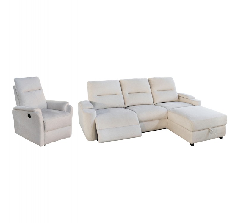 ΣΕΤ ΚΑΝΑΠΕΣ-ΠΟΛΥΘΡΟΝΑ RELAX SYNTHIA HM10736.01 ΜΠΕΖ ΥΦΑΣΜΑ-ΗΛ.ΑΝΑΚΛΙΣΗ [R]