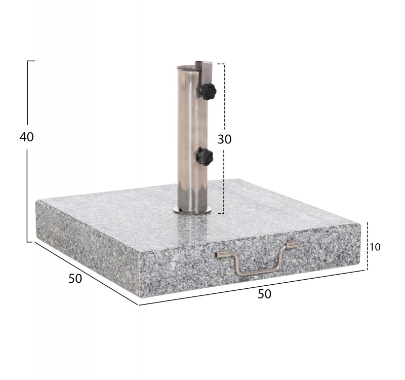 ΒΑΣΗ ΟΜΠΡΕΛΑΣ ΓΡΑΝΙΤΗ 60KG ΜΕ ΧΕΡΟΥΛΙ & ΡΟΔΕΣ HM6565--ΣΩΛΗΝΑΣ ΔΙΑΜΕΤΡΟΥ Φ58