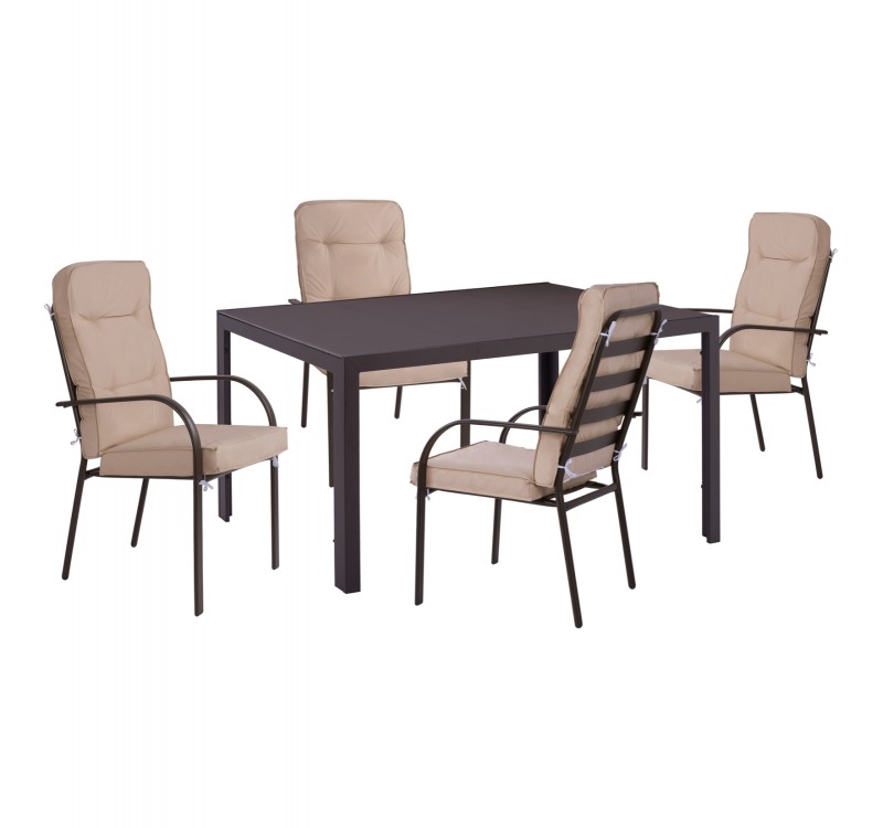 ΣΕΤ ΤΡΑΠΕΖΑΡΙΑΣ 5ΤΜΧ ENDIKA HM21011 ΚΑΡΕΚΛΕΣ ΜΕ ΜΑΞΙΛΑΡΙ & ΤΡΑΠΕΖΙ 150x90εκ ΚΑΦΕ