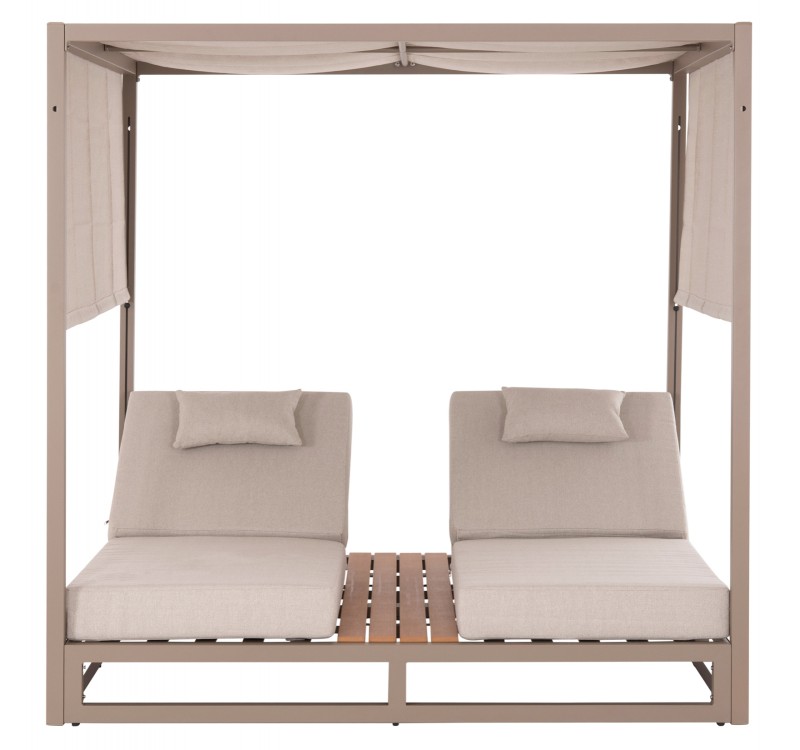 ΔΙΠΛΗ ΞΑΠΛΩΣΤΡΑ ΑΛΟΥΜΙΝΙΟΥ ΠΑΡΑΛΙΑΣ ΜΕ ΣΚΙΑΣΤΡΟ GALLANT HM6097.04 ΚΑΠΟΥΤΣΙΝΟ 2x2x2μ