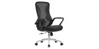 ΚΑΡΕΚΛΑ ΓΡΑΦΕΙΟΥ DECIFER HM1212.01 ΜΑΥΡO MESH-ΒΑΣΗ ΧΡΩΜΙΟΥ 61x60x110Υεκ.