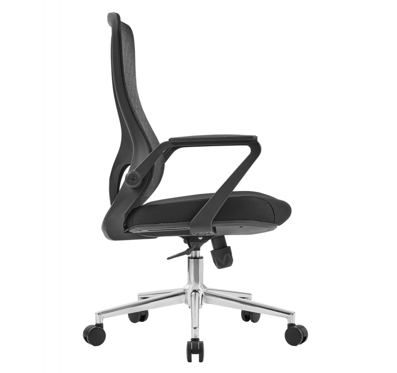 ΚΑΡΕΚΛΑ ΓΡΑΦΕΙΟΥ DECIFER HM1212.01 ΜΑΥΡO MESH-ΒΑΣΗ ΧΡΩΜΙΟΥ 61x60x110Υεκ.