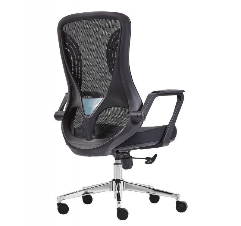 ΚΑΡΕΚΛΑ ΓΡΑΦΕΙΟΥ DECIFER HM1212.01 ΜΑΥΡO MESH-ΒΑΣΗ ΧΡΩΜΙΟΥ 61x60x110Υεκ.
