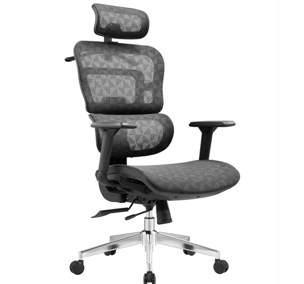 ΚΑΡΕΚΛΑ ΓΡΑΦΕΙΟΥ MODEN HM1215.01 ΜΑΥΡO MESH--ΒΑΣΗ ΧΡΩΜΙΟΥ 68x69x126Υεκ