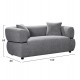 ΚΑΝΑΠΕΣ 2-ΘΕΣΙΟΣ ARCTIS HM3328.01 ΓΚΡΙ ΥΦΑΣΜΑ 169x88x88Υεκ.