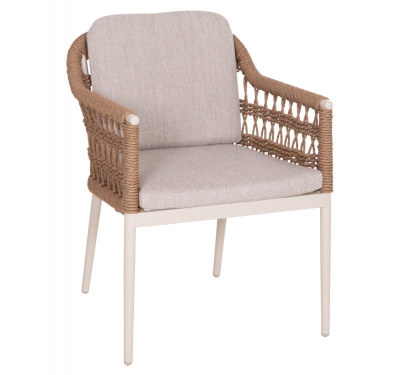 ΠΟΛΥΘΡΟΝΑ BOXER HM6556.02 ΑΛΟΥΜΙΝΙΟ & OLEFIN ΜΠΕΖ-TWIST WICKER 58x60x80Yεκ