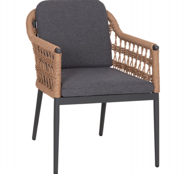 ΠΟΛΥΘΡΟΝΑ BOXER HM6556.01 ΑΛΟΥΜΙΝΙΟ & OLEFIN ΓΚΡΙ-TWIST WICKER 58x60x80Yεκ