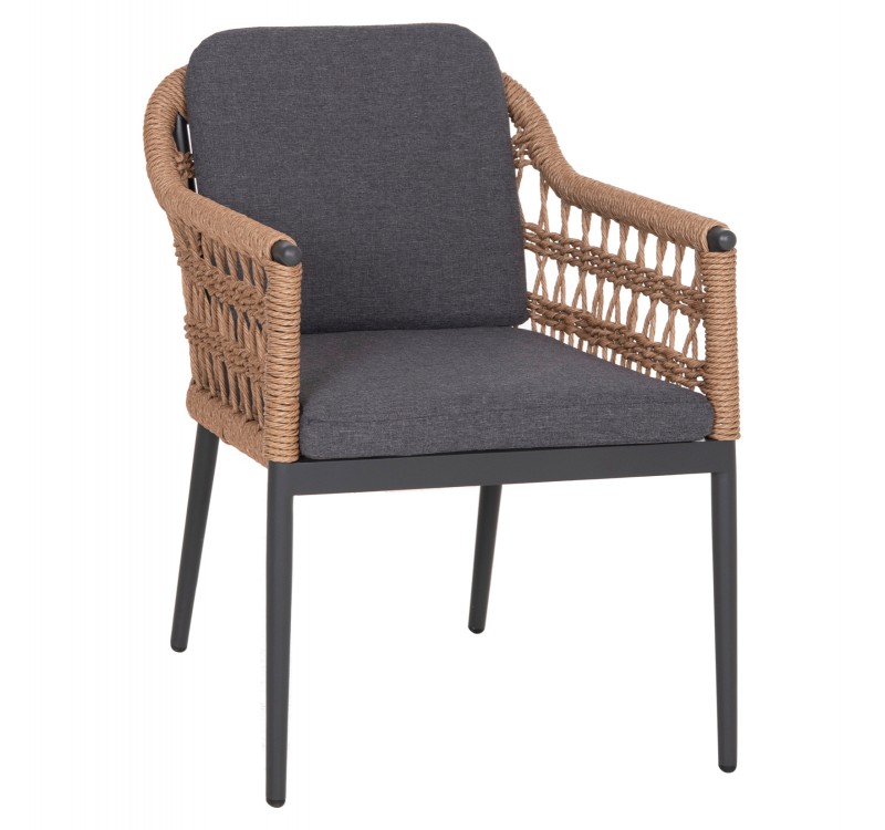 ΠΟΛΥΘΡΟΝΑ BOXER HM6556.01 ΑΛΟΥΜΙΝΙΟ & OLEFIN ΓΚΡΙ-TWIST WICKER 58x60x80Yεκ