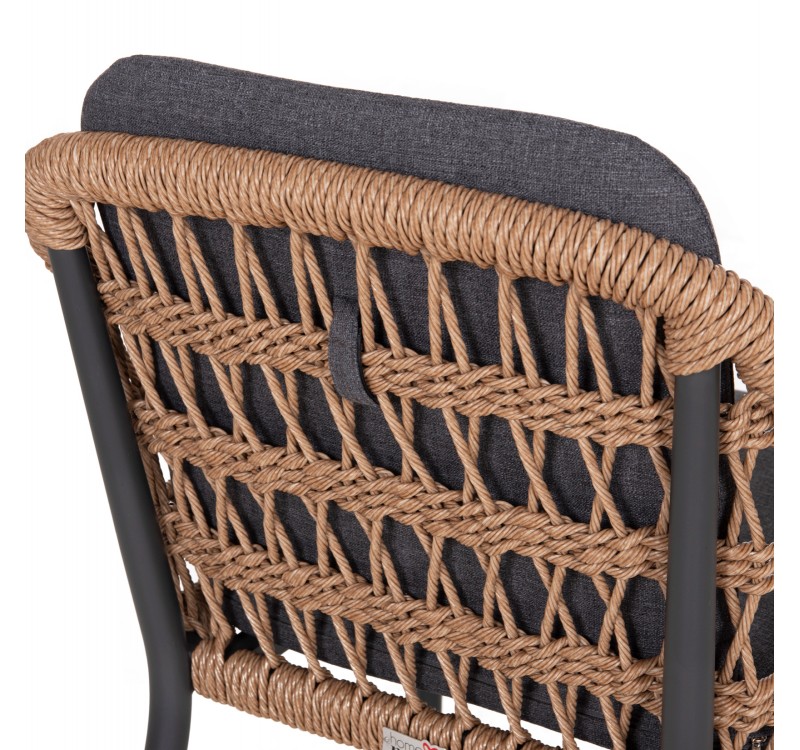 ΠΟΛΥΘΡΟΝΑ BOXER HM6556.01 ΑΛΟΥΜΙΝΙΟ & OLEFIN ΓΚΡΙ-TWIST WICKER 58x60x80Yεκ