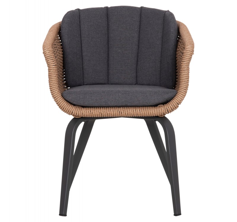 ΠΟΛΥΘΡΟΝΑ VICTUS HM6559.01 ΑΛΟΥΜΙΝΙΟ & OLEFIN ΓΚΡΙ-TWIST WICKER 60x62x76Yεκ