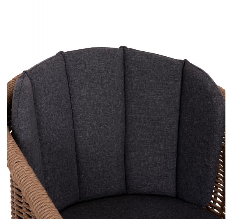 ΠΟΛΥΘΡΟΝΑ VICTUS HM6559.01 ΑΛΟΥΜΙΝΙΟ & OLEFIN ΓΚΡΙ-TWIST WICKER 60x62x76Yεκ