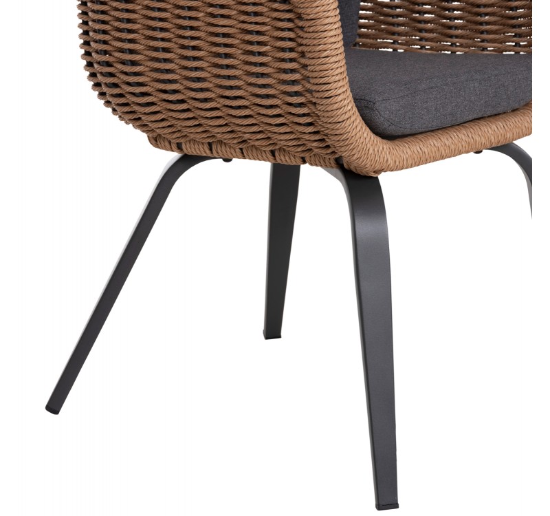 ΠΟΛΥΘΡΟΝΑ VICTUS HM6559.01 ΑΛΟΥΜΙΝΙΟ & OLEFIN ΓΚΡΙ-TWIST WICKER 60x62x76Yεκ
