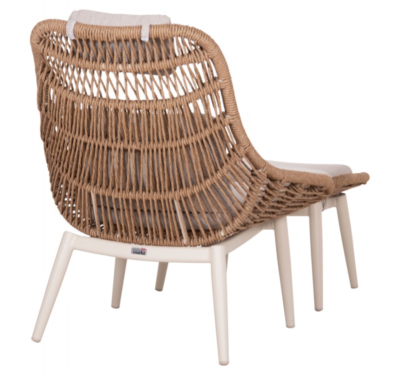 ΠΟΛΥΘΡΟΝΑ LOUNGE ΜΕ ΥΠΟΠΟΔΙΟ REMVAZZO HM6561.02 ΑΛΟΥΜΙΝΙΟ ΜΠΕΖ--WICKER 90x85x96Υεκ