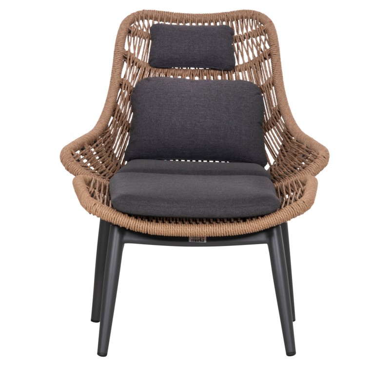 ΠΟΛΥΘΡΟΝΑ LOUNGE ΜΕ ΥΠΟΠΟΔΙΟ REMVAZZO HM6561.01 ΑΛΟΥΜΙΝΙΟ ΓΚΡΙ--WICKER 90x85x96Υεκ