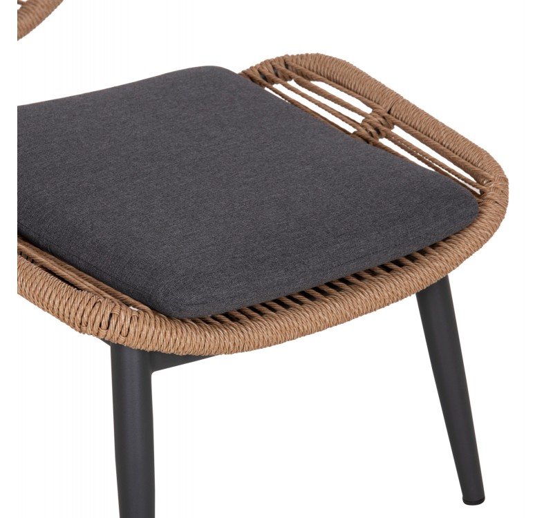 ΠΟΛΥΘΡΟΝΑ LOUNGE ΜΕ ΥΠΟΠΟΔΙΟ REMVAZZO HM6561.01 ΑΛΟΥΜΙΝΙΟ ΓΚΡΙ--WICKER 90x85x96Υεκ