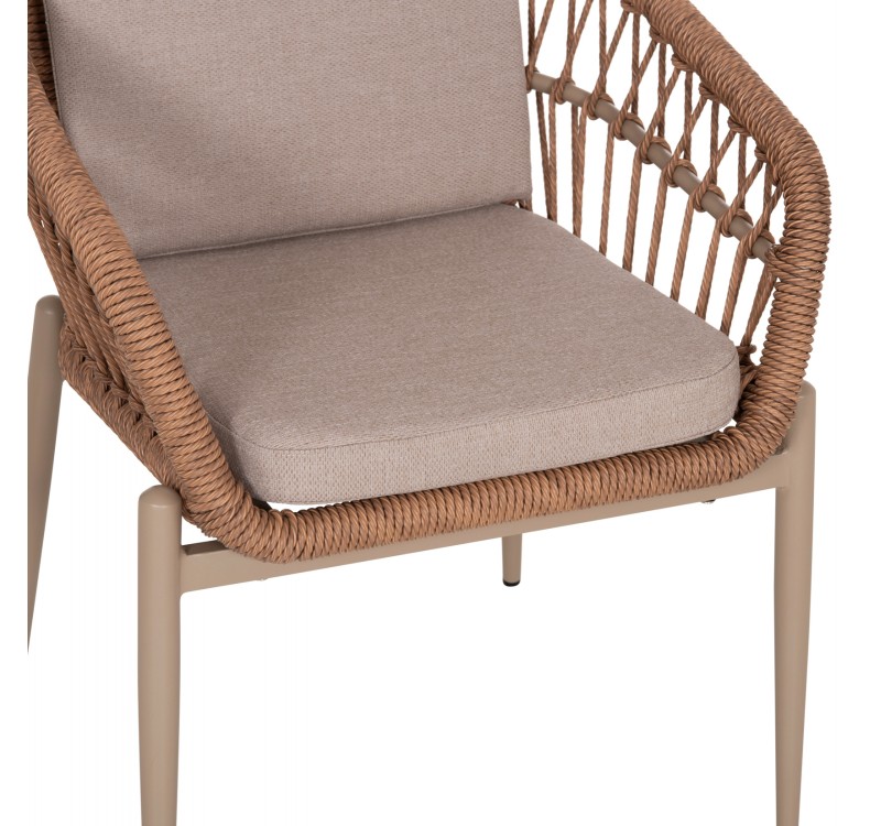 ΠΟΛΥΘΡΟΝΑ ΑΛΟΥΜΙΝΙΟΥ GALDIN HM6272.03 ΚΑΠΟΥΤΣΙΝΟ-P.E.RATTAN-ΜΠΕΖ ΥΦΑΣΜΑ 65x60x76Υεκ