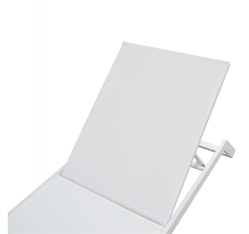 ΞΑΠΛΩΣΤΡΑ ΑΛΟΥΜΙΝΙΟΥ MARIMAR HM6562.02 ΣΚΕΛΕΤΟΣ & TEXTILENE ΛΕΥΚΟ 220x67.5x31.5Υεκ